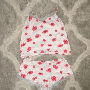 Matching floral lace PJ set
